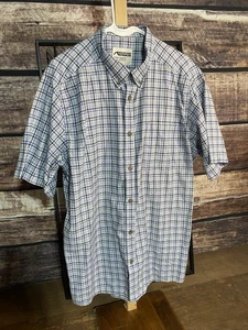 Mountain Khakis Shirt Mens XL Blue Aztec Short Sleeve Button Up Outdoor - Picture 1 of 4