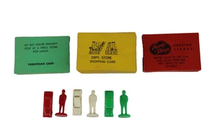 Vintage 1960 Park & Shop Board Game Replacement Pieces Cards Cars People - Picture 1 of 10