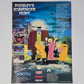 The Addams Family Super Nintendo NES SNES GameBoy Hunt Print Ad/Poster