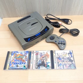 Japanese Sega Saturn Gray Console Bundle with 1 Controller & 3 Games HST-3210