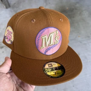 Sombrero ajustado parche 35 aniversario 7 1/2 NewEra 59Fifty Seattle Mariners - Imagen 1 de 3
