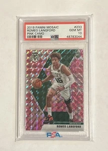 2019 Panini Mosaic Romeo Langford RC Pink Camo #233 PSA 10 - Picture 1 of 2
