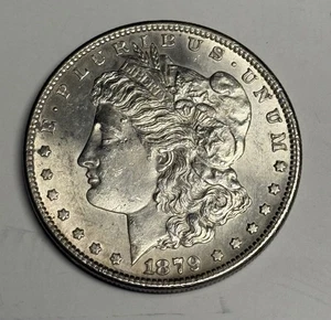 1879-S Morgan Silver Dollar, Attractive AU DETAILS U.S. $1 Coin - Picture 1 of 2