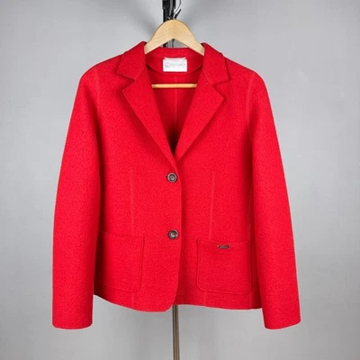 Giesswein Women’s Red Virgin Wool Unlined Blazer – Size DE 40 / UK 14 / US 10 - Image 1 of 4