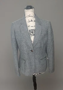 Anne Klein Blazer grau Wolle/Poly Tweed 12P gefüttert 1 Knopf Taschen - Bild 1 von 10
