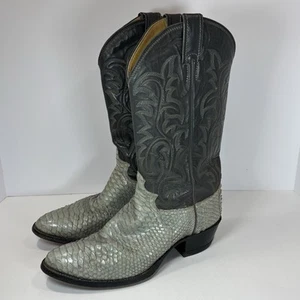 Botas de vaquero Justin 8670 piel de serpiente natural cuero gris talla 9 E para hombre - Imagen 1 de 10