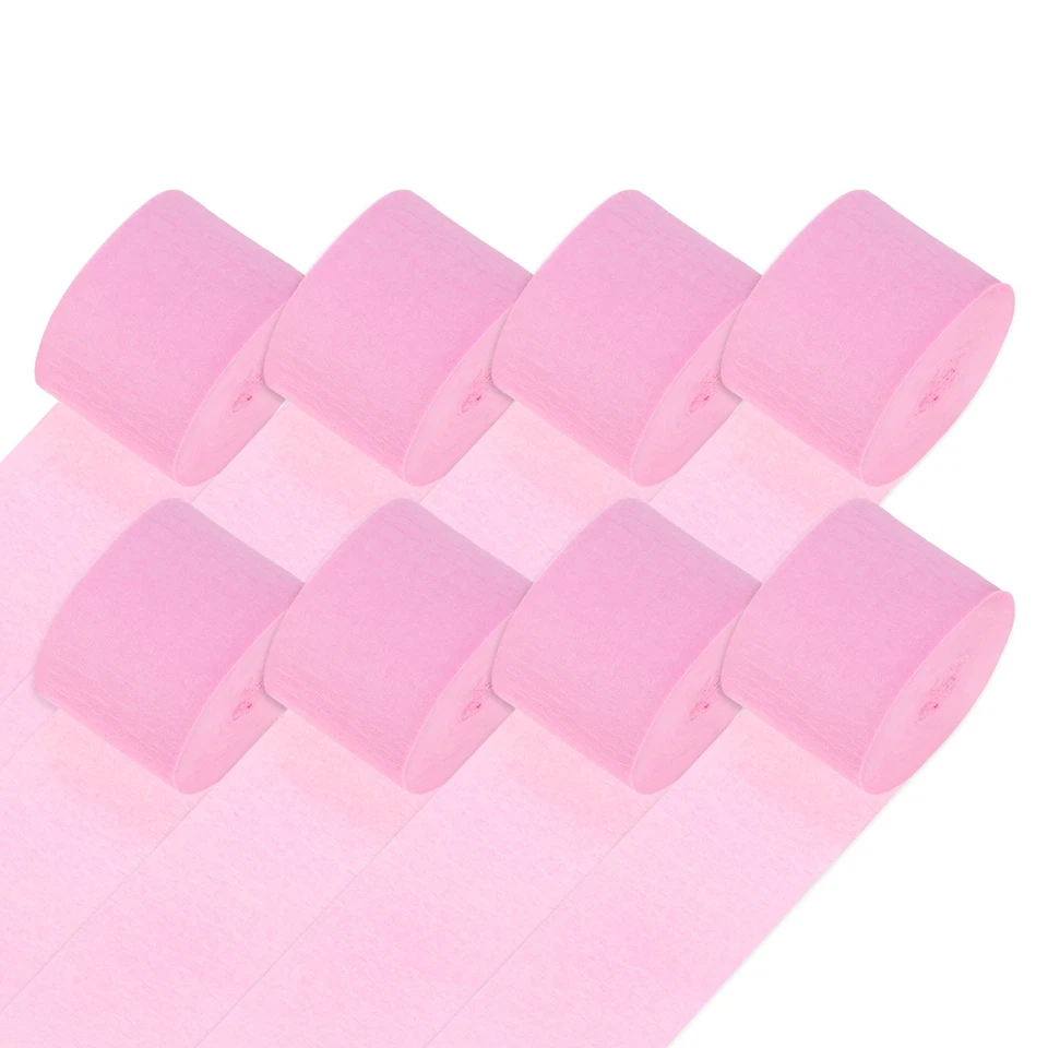 Transmisor de papel crepé 8 rollos 656 pies para hágalo usted mismo [rosa-1,8 pulgadas x 82 pies/rollo] Foto 1 de 4