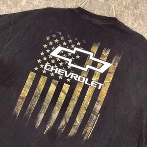 Chevrolet Men’s T Shirt Black Camo White Size 2XL Cotton 658 - Picture 1 of 6