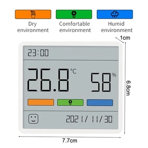 Sleek and Compact Digital LCD Wall Humidity Thermometer for Home or Office Use - Picture 1 of 12