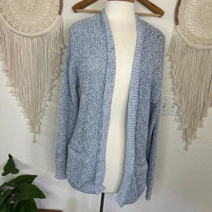 Roots Blue Cardigan Sweater Open Front Knit Oversized XS - Picture 1 of 7
