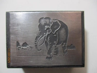 Printing Letterpress Printer Type Block Elephant Scene Print Cut - Image 1 of 4