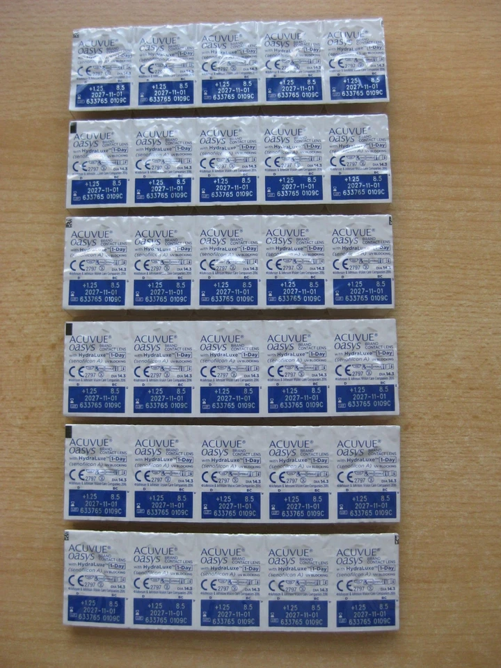 30 Tageslinsen Acuvue Oasys +1,25 / MHD 11/2027 / neu - Bild 1 von 1