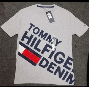 Tommy Hilfiger Gray T-Shirt Kids Size Large Casual Short Sleeve BRAND NEW Unisex - Picture 1 of 8