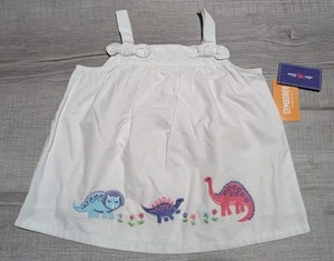 Gymboree Girls Embroidered Swing Top Hello Dino Sz 4T White New NWT - Picture 1 of 7