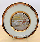 The Art of Chokin 24Kt Gold Edged Plate Gilded Japan Merry Christmas 6.25”