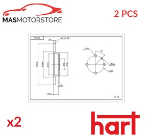 BRAKE DISCS SET PAIR FRONT HARD 214 136 2PCS H NEW OE QUALITY