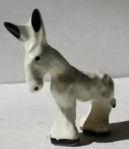 Donkey Mule Burro Figurine Ceramic Hand Painted White Donkey Standing Crazing -- - Picture 1 of 1
