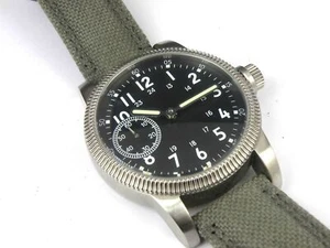 Herren Vintage Style Oversize Handaufzug Field Watch - 50m - Bild 1 von 10