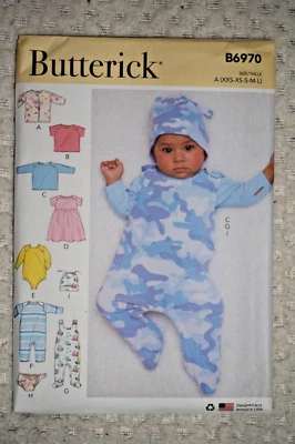 BUTTERICK B6970 Baby Accessories (Jacket, Tops, Dress, etc.) Pattern 0-18M Uncut - Image 1 of 2