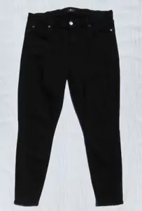 169 $ 7 Seven for all Mankind US 32 14 tiefschwarze Stretch-Denim Röhrenjeans 7FAMK - Bild 1 von 5