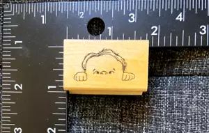 Art Impressions WM Rubber Stamp P-1504 Boy Face Front Peeking Child 1996 NEW VTG - Picture 1 of 3