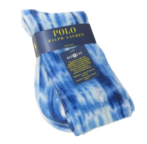 Ralph Lauren Damen Socken dick Frottee Crew Polo Batik blau weiß - Bild 1 von 1