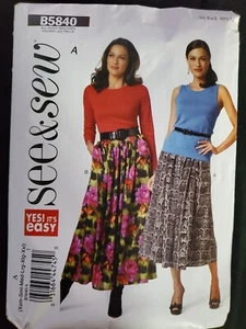 Butterick B5840 Misses Lined Skirt Size S-XXL Uncut Sewing Pattern - Picture 1 of 1