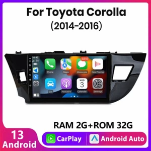 Per Toyota Corolla 2014-2016 Autoradio Android 13 GPS Navi WIFI SWC RDS BT 2+32 - Foto 1 di 19