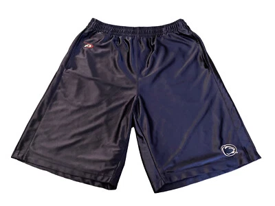 Penn State Nittany Lions Retro Shorts Men Large 32” Waist Navy Blue Shinny Logo  - Image 1 of 4