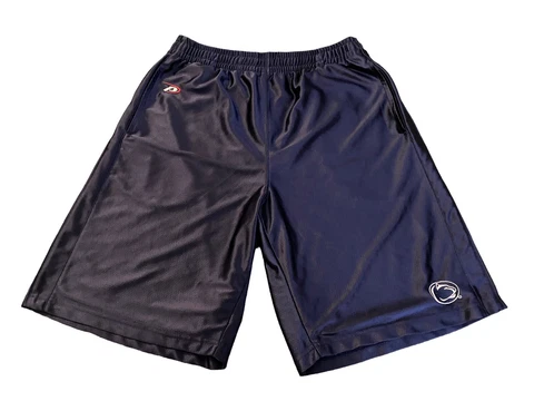 Penn State Nittany Lions Retro Shorts Men Large 32” Waist Navy Blue Shinny Logo Cover
