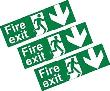Fire Exit Arrow Down - Safety Sign / Sticker - Self Adhesive Vinyl 300X100mm
