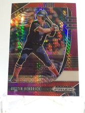 Austin Hendrick 2020 Panini Prizm Baseball Draft Picks Hyper Red Purple Parallel