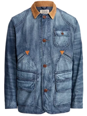 Jaqueta utilitária Ralph Lauren Reino Unido grande EUA média denim campo de caça tiro RRL - Imagem 1 de 4