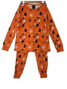 NWT Halloween 2-Piece Family Pajama Set Women’s Medium Orange Stretch Ghost NWT - Picture 1 of 8