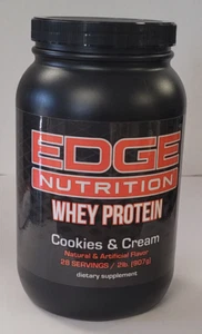 Edge Nutrition Whey Protein Dietary Supplement 2 LB Bottle Cookies & Cream - Picture 1 of 6