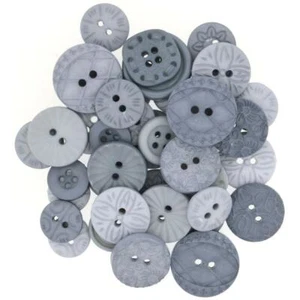 Botones de novedad de plástico gris Color Me/suministros para manualidades de costura hágalo usted mismo/Vestirlo - Imagen 1 de 1