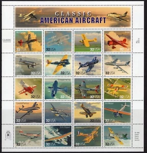 US #3142 32 Cents Classic American Aircraft Sheet of Twenty Stamps MNH - Picture 1 of 1