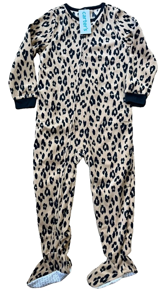 Pijama de lana Carter's para niñas, leopardo, talla 4 Foto 1 de 1