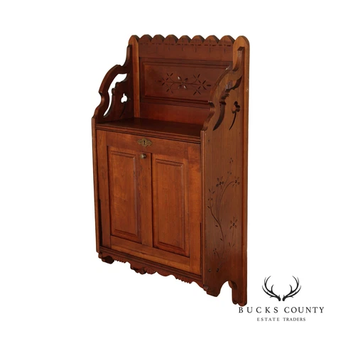 Cortland Desk Co. Antique Victorian Cherry Wall-Mounted Desk Cover