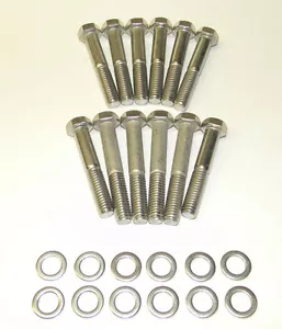 Chevy 1955-81 SB 327 350 Rams Horn Stainless Steel Exhaust Manifold Bolts NEW - Bild 1 von 1