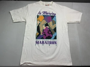 Vintage 1995 Walt Disney Marathon T Shirt Single Stitch USA Mickey Sz S/M Rare - Picture 1 of 8