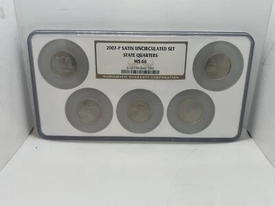 2007 P Satin Uncirculated Set State Quarters NGC MS66#530 ** - Image 1 of 2