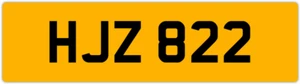 HJZ 822 H 3x3 DATELESS PRIVATE NUMBER PLATE HAN HANNAH HAZEL HARRY HARVE HOL HAZ - Picture 1 of 1