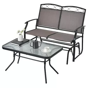2-Sitzer Schaukelbank mit Couchtisch Gartenbank Balkonset Sitzgruppe - Bild 1 von 6