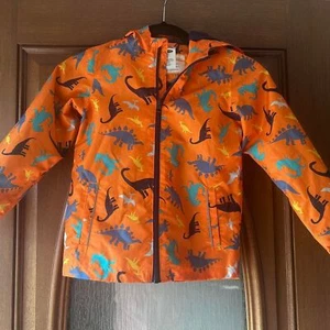 Lily & Dan Orange Dinosaur Coat size 5 Lightweight, spring, fall - Picture 1 of 3