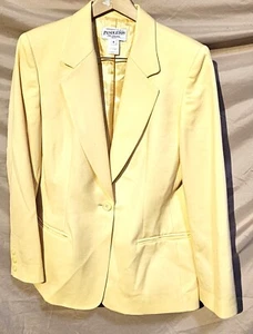 Vtg Pendleton Blazer Jacket Woman’s Yellow 1 Button 100% Wool USA Size 8 petite - Picture 1 of 15