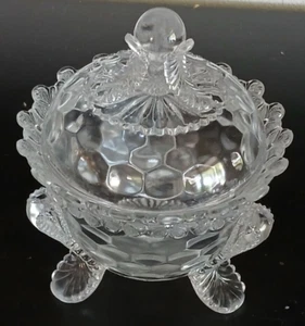 EAPG Vermont US Glass Butter Dish 6.25" Tall Vintage - Picture 1 of 24