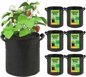 3/5/7 Gallon Grow Bags Heavy Duty Thickened Nonwoven Plant Fabric Pots w/ Handle - Picture 1 of 8
