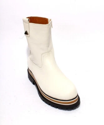 Botas PHIL GATIÈR by REPO 12628 Beige Negro Cuero Cremallera Media Pantorrilla 41 / EE. UU. 11 Foto 1 de 4