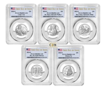 2024-PCGS PR-69 S American Women Quarters Proof Flag First Day of Issue - Image 1 of 3